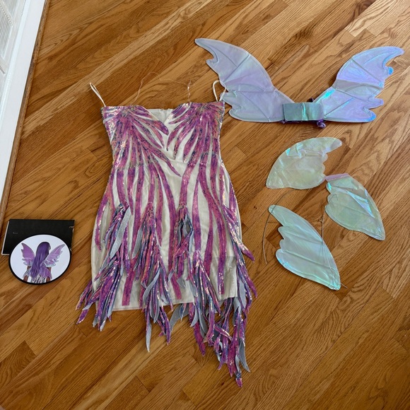 Dolls Kill Dresses & Skirts - Fairy glitter sequin dress fairy wings costume cosplay